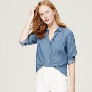 LOFT Easy Chambray Softened Shirt